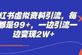 创业项目小红书虚拟资料引流，每天都是99+，一边引流一边变现2W+01-03冒泡网