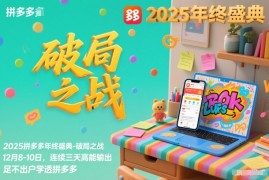 2025拼多多年终盛典-破局之战12月8-10日，连续三天高能输，足不出户学透拼多多