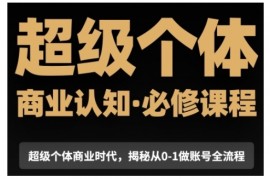 最新项目超级个体商业认知觉醒视频课，商业认知·必修课程揭秘从0-1账号全流程01-02冒泡网