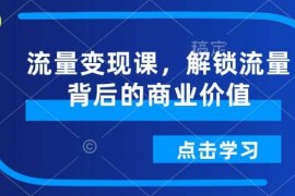 手机创业流量变现课，解锁流量背后的商业价值01-27冒泡网