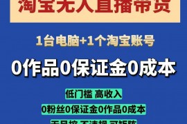 简单项目淘宝无人直播带货项目，纯无人挂JI，一台电脑，无需看管，开播即变现，低门槛高收入01-08冒泡网