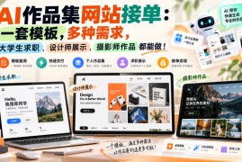 AI作品集网站接单：一套模板，多种需求，大学生求职、设计师展示、摄影师作品都能做！