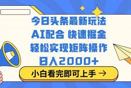 手机创业（14463期）今日头条最新玩法，思路简单，复制粘贴，轻松实现矩阵日入2000+03-09中创网