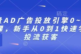 实战巨量AD广告投放引擎0~1必修课，新手从0到1快速学会投流获客12-31冒泡网