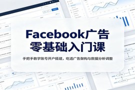 Facebook广告零基础入门课：手把手教学账号开户搭建，吃透广告架构与数据分析调整