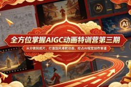 全方位掌握AIGC动画特训营第三期，从分镜到成片，打造国风爆款动画，抢占AI视觉创作赛道红利