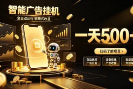 智能广告挂G项目，无需人工值守，全自动躺賺增收，单日收益可达500+【揭秘】