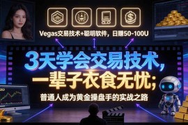 （20841期）“顺势而为交易系统”3天学会交易技术，聪明软件辅助，小白也能看懂趋势交易，日入30-100U,长期稳定