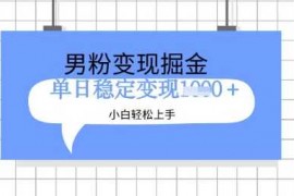 实战全新男粉掘金计划，升级玩法，新手轻松上手日入多张【揭秘】03-10冒泡网