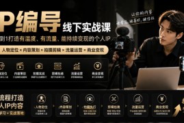 【无水印】IP编导线下实战课，从人物定位到短视频拍摄剪辑，全流程打造有温度、有流量、能持续变现的个人IP内容