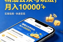 精细化公众号玩法，我们给你提供文章，你来负责发布，收益可观，月入1W+【揭秘】