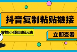 实战零撸小项目，新玩法，抖音复制链接0.07一条，20秒一条，无限制。03-15福缘网