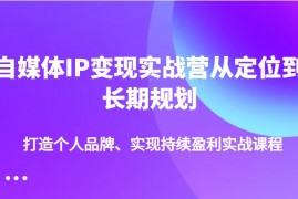 实战自媒体IP变现实战营从定位到长期规划，打造个人品牌、实现持续盈利实战课程03-09福缘网