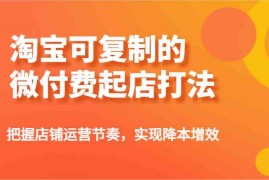 2025最新淘宝可复制的微付费起店打法，把握店铺运营节奏，实现降本增效！03-14福缘网