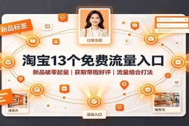 淘宝13个免费流量入口：新品破零起量，获取带图好评，流量组合打法