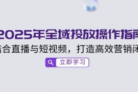 手机创业（14214期）2025年全域投放操作指南，结合直播与短视频，打造高效营销闭环02-18中创网