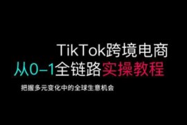 赚钱项目TikTok跨境电商从0-1全链路全方位实操教程，把握多元变化中的全球生意机会03-17冒泡网