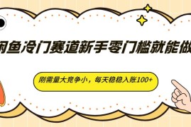 闲鱼冷门赛道新手零门槛就能做，刚需量大竞争小，每天稳稳入账100+