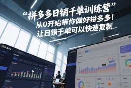 拼多多日销千单训练营，从0开始带你做好拼多多，让日销千单可以快速复制(更新26年9月)