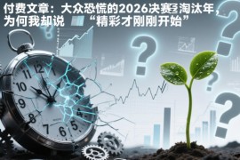 付费文章：大众恐慌的2026决赛淘汰年，为何我却说“精彩才刚刚开始”？