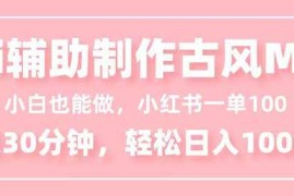 （16676期）小白也能做！AI辅助制作古风MV，小红薯一单100，每天30分钟轻松日入1000+