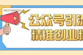 热门项目公众号引流创业粉玩法，0基础即可轻松掌握流量02-24冒泡网