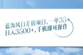 热门项目（14059期）蓝海风口差价项目，一单35，日入3500+，手机即可操作01-27中创网