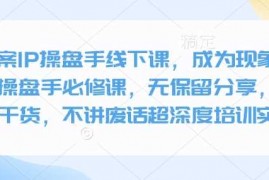 简单项目全案IP操盘手线下课，成为现象级ip操盘手必修课，无保留分享，全是干货，不讲废话超深度培训实操01-27冒泡网