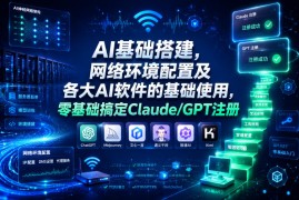 AI基础搭建，网络环境配置及各大AI软件的基础使用，零基础搞定Claude/GPT注册