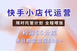 手机项目快手小店代运营，限时托管计划，收益55分，单日稳定变现500+02-13福缘网