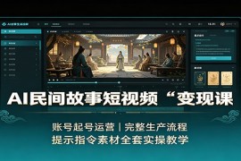 AI民间故事短视频变现课：账号起号运营，完整生产流程，提示指令素材全套实操教学
