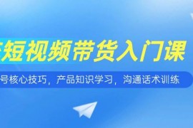 （15091期）短视频带货入门课，养号核心技巧，产品知识学习，沟通话术训练