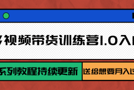 多多视频带货训练营1.0入门篇，全套系列教程持续更新，送给想要月入过万的你