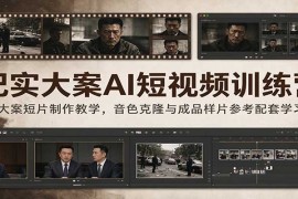 纪实大案AI短视频训练营：大案短片制作教学，音色克隆与成品样片参考配套学习