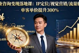 （16249期）商业咨询变现落地课：IP定位/视觉营销/流量转化，单客单价提升300%