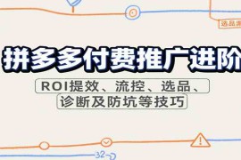 拼多多付费推广进阶，ROI提效、流控、选品、诊断及防坑等技巧（更新10月）