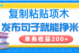 实战复制粘贴小项目，发布句子就能赚米，单条收益200+03-09福缘网