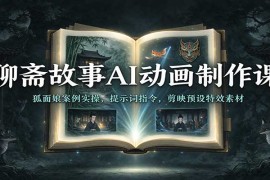 聊斋故事AI动画制作课：狐面娘案例实操，提示词指令，剪映预设特效素材