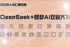 热门项目（14396期）日入五位数不是梦，DeepSeek+即梦AI双管齐下，新手小白宝妈躺赚攻略03-03中创网