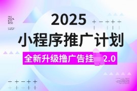 最新项目2025小程序推广计划，全新升级撸广告挂JI2.0玩法，日入多张，小白可做【揭秘】01-14冒泡网