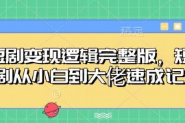 简单项目短剧变现逻辑完整版，短剧从小白到大佬速成记02-05冒泡网