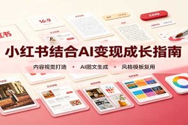 小红书结合AI变现成长指南：账号精准定位，内容视觉打造，搭建可复制流量获客体系