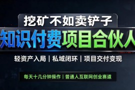 挖矿不如卖铲子，2026最新知识付费全套玩法，轻资产入局|私域闭环|项目交付变现【揭秘】
