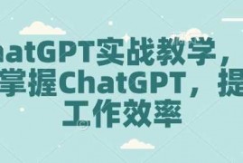 创业项目ChatGPT实战教学，快速掌握ChatGPT，提高工作效率01-14冒泡网