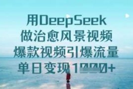 简单项目用DeepSeek做治愈风景视频，爆款视频引爆流量，单日变现多张03-10冒泡网