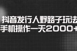 最新项目（14068期）抖音发行人野路子玩法，手机操作一天2000+02-01中创网