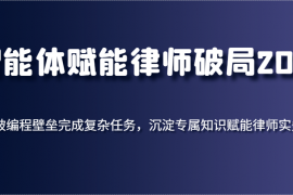 智能体赋能律师破局2025，打破编程壁垒完成复杂任务，沉淀专属知识赋能律师实务
