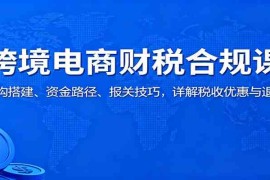 跨境电商财税合规课：架构搭建、资金路径、报关技巧，详解税收优惠与退税