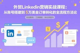 （15766期）外贸LinkedIn营销实战课程：从账号搭建到5万美金订单转化的全流程方法论