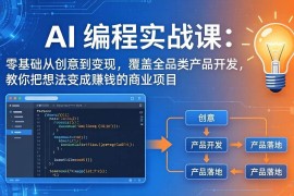（18307期）AI编程实战课-第三期-5月3更新：零基础从创意到变现，覆盖全品类产品开发，把想法变成赚钱项目